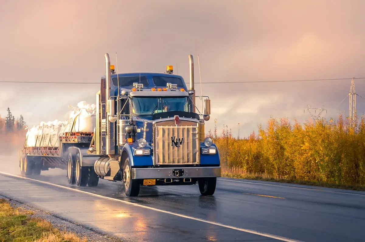 Commercial truck on the highway